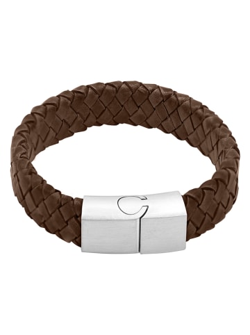 Steel_Art Leren armband bruin