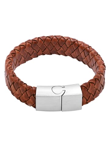 Steel_Art Leder-Armband in Cognac