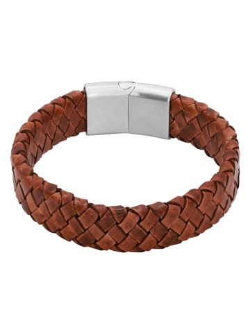 Steel_Art Leder-Armband in Cognac