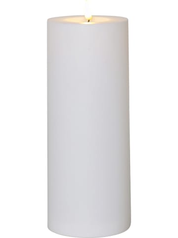 STAR Trading LED-Kerze "Rak" in Weiß - (H)27,5 x Ø 10 cm