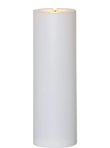 STAR Trading LED-Kerze "Rak" in Weiß - (H)32,5 x Ø 10 cm