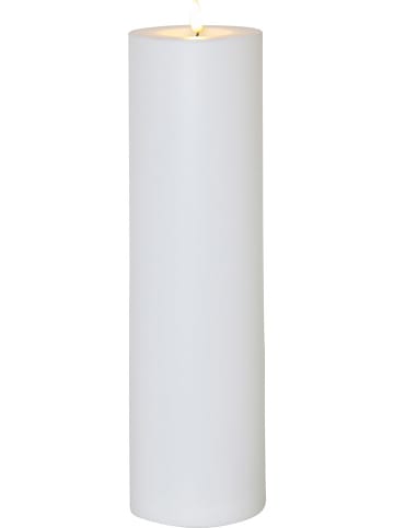 STAR Trading LED-Kerze "Rak" in Weiß - (H)37,5 x Ø 10 cm