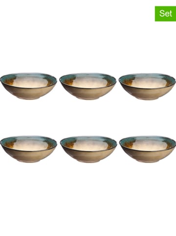 Björn 6er-Set: Schalen "Island" in Khaki/ Blau - Ø 20 cm