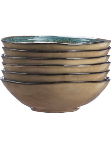 Björn 6er-Set: Schalen "Island" in Khaki/ Blau - Ø 20 cm