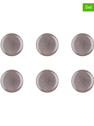 Björn 6-delige set: dessertborden "Stellar" taupe - Ø 18 cm