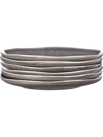 Björn 6er-Set: Speiseteller "Stellar" in Taupe - Ø 27 cm