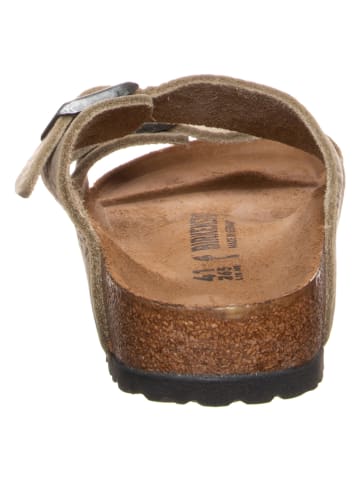 Birkenstock Leren slippers "Arizona" beige - wijdte S