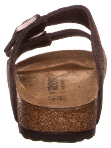 Birkenstock Leren slippers "Arizona" donkerbruin - wijdte S