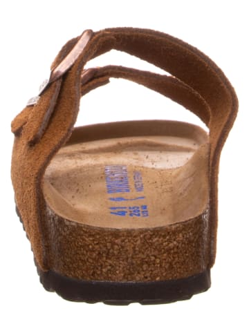 Birkenstock Leren slippers "Arizona" lichtbruin - wijdte S
