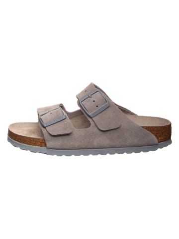 Birkenstock Leren slippers "Arizona" grijs - wijdte S