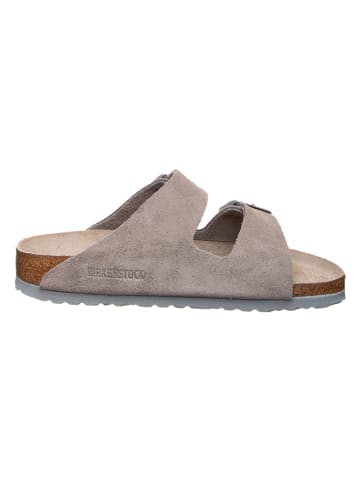 Birkenstock Leren slippers "Arizona" grijs - wijdte S