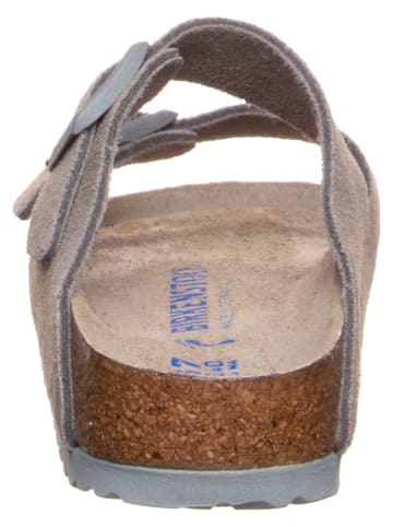 Birkenstock Leren slippers "Arizona" grijs - wijdte S