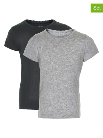 Minymo 2er-Set: Shirts in Hellgrau/ Schwarz
