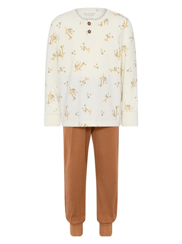 Minymo Pyjama in Creme/ Hellbraun