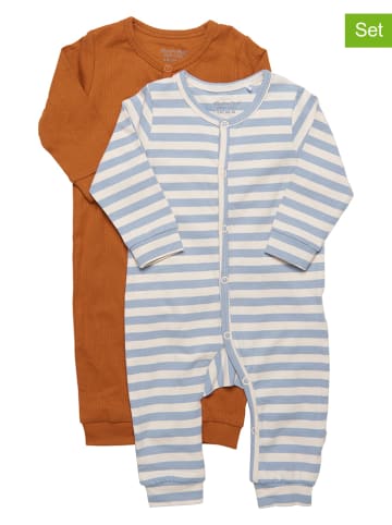 Minymo 2er-Set: Overalls in Hellbraun/ Hellblau