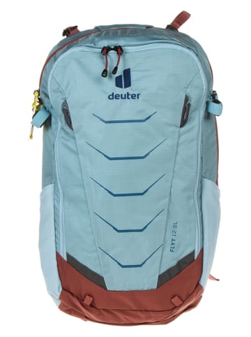 Deuter Plecak turystyczny "Flyt 12SL" w kolorze błękitno-czerwonym - 26 x 46 x 15 cm
