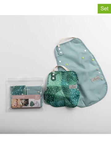 MINIWARE 2-delige set: slabbetjes "Catch&Cover" groen