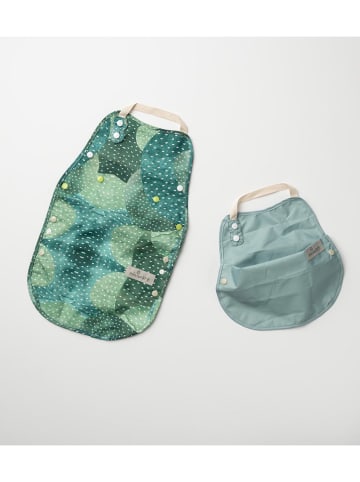MINIWARE Śliniaczki (2 szt.) "Catch&Cover" w kolorze zielonym