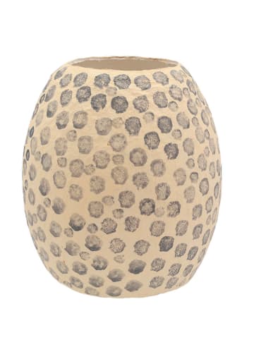 Villa Collection Vase "Taia" in Beige/ Grau - (H)28,5 cm x Ø 23,5 cm