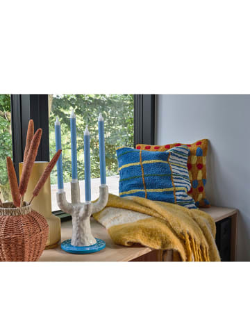 Villa Collection 4-delige set: staafkaarsen "Styles" lichtblauw/wit