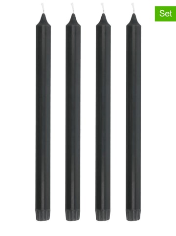 Villa Collection 4er-Set: Stabkerzen "Aia" in Schwarz