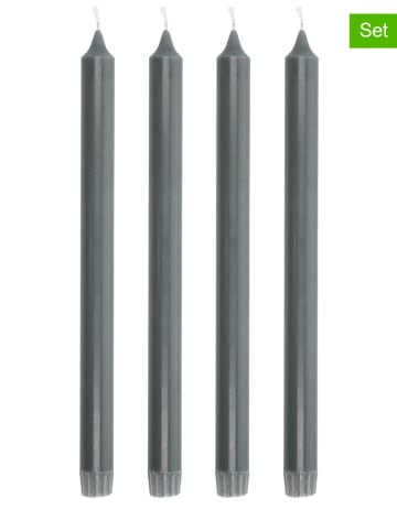 Villa Collection 4er-Set: Stabkerzen "Aia" in Grau