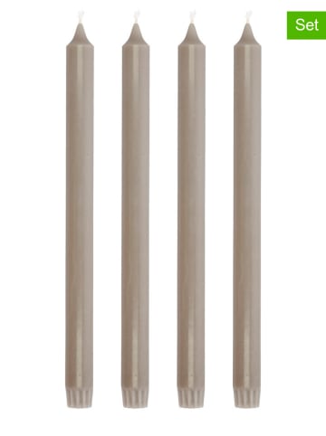 Villa Collection 4er-Set: Stabkerzen "Aia" in Taupe