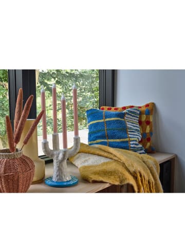 Villa Collection Kussen "Styles" blauw/geel/crème - (L)45 x (B)45 cm