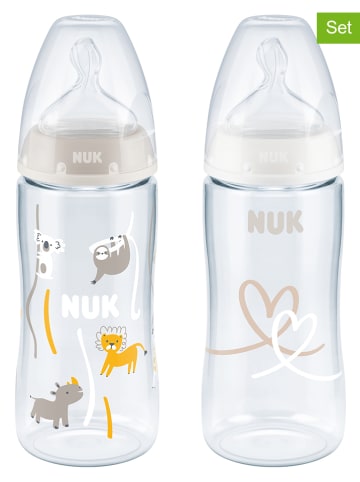 NUK 2er-Set: Babyflaschen "First Choice+" in Beige