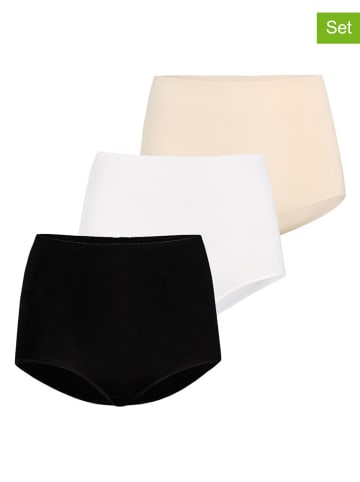 Teyli 3er-Set: Taillenslips in Schwarz/ Weiß/ Beige