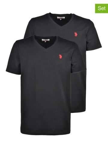 U.S. Polo Assn. 2er-Set: Shirts in Schwarz