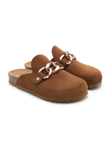 BABUNKERS Family Leder-Clogs in Hellbraun