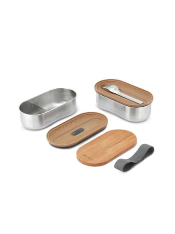 Black+Blum Pojemnik 2w1 w kolorze srebrnym na lunch - 2 x 500 ml