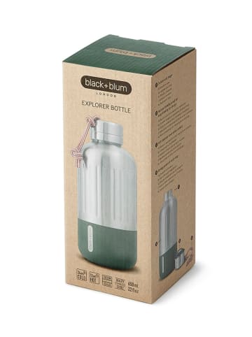 Black+Blum Isoleerfles "Explorer" zilverkleurig/groen - 650 ml