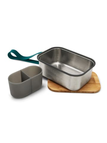 Black+Blum Sandwichbox in Silber/ Hellbraun/ Türkis - (B)19 x (H)8 x (T)13 cm