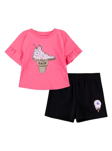 Converse 2-delige outfit roze/zwart