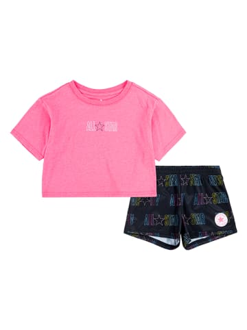 Converse 2-delige outfit roze/zwart