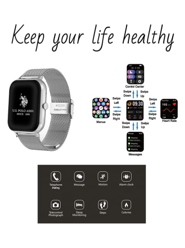 U.S. Polo Assn. Smartwatch w kolorze srebrnym