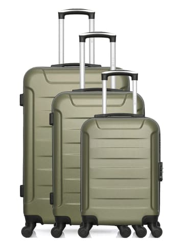 WAVE PARIS 3tlg. Hardcase-Trolleyset "Elbe-a" in Khaki