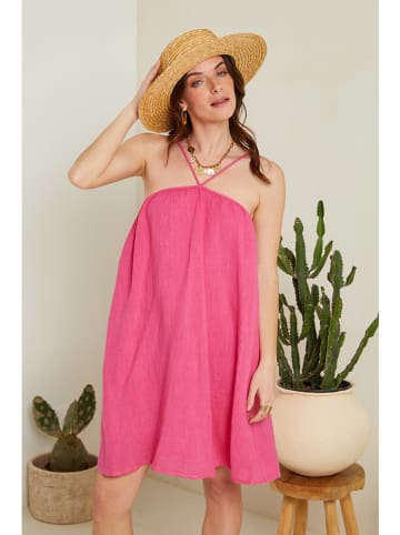 Le Monde du Lin Leinen-Kleid in Pink