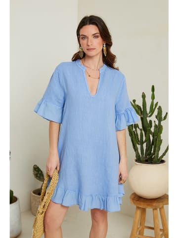 Le Monde du Lin Leinen-Kleid in Blau