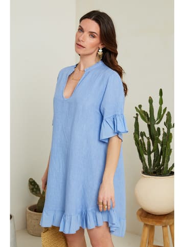 Le Monde du Lin Leinen-Kleid in Blau