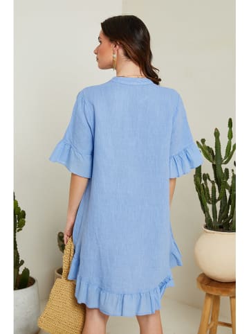 Le Monde du Lin Leinen-Kleid in Blau