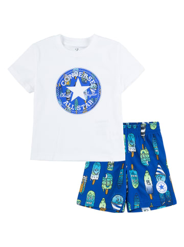 Converse 2-delige outfit wit/blauw