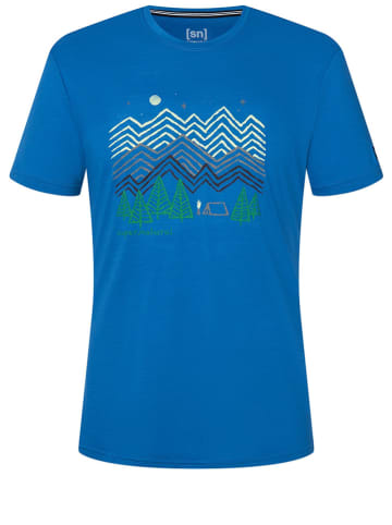 super.natural Koszulka "Camping Nights" w kolorze niebieskim