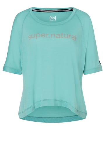 super.natural Koszulka sportowa "Liquid Flow" w kolorze turkusowym