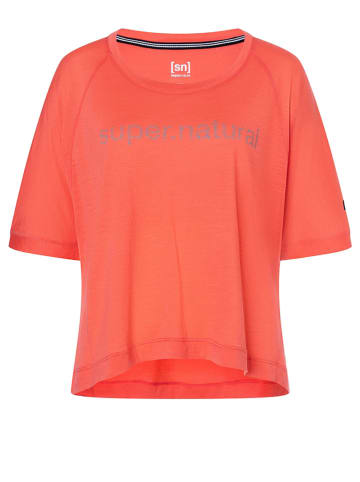 super.natural Koszulka sportowa "Liquid Flow" w kolorze pomarańczowym