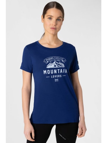 super.natural Shirt "Mountain" donkerblauw