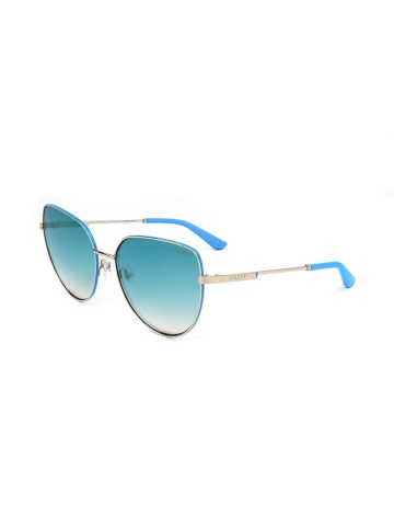 Guess Damskie okulary przeciwsłoneczne w kolorze złoto-niebieskim
