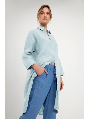 Josephine & Co Lniana bluzka "Lorenne" w kolorze błękitnym